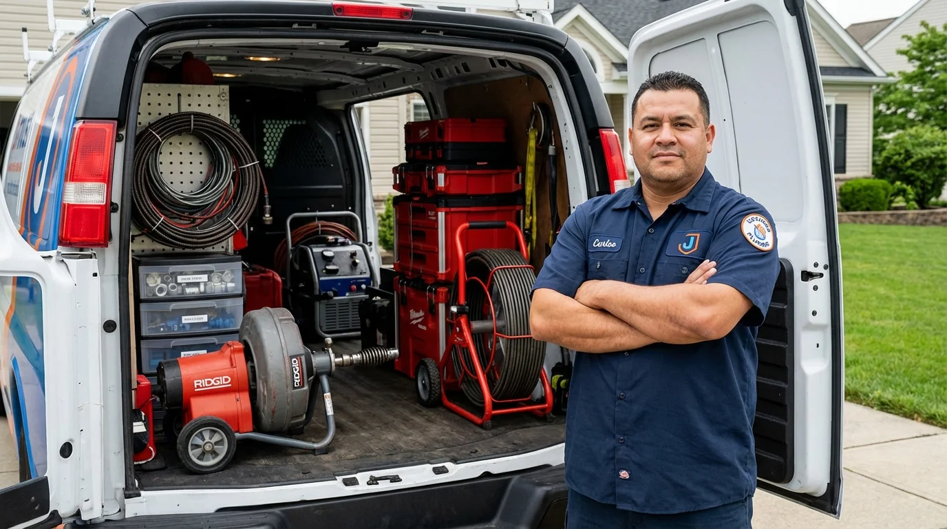 Professional drain cleaning equipment and Johns Plumbing LLC plumber in Arkansas City